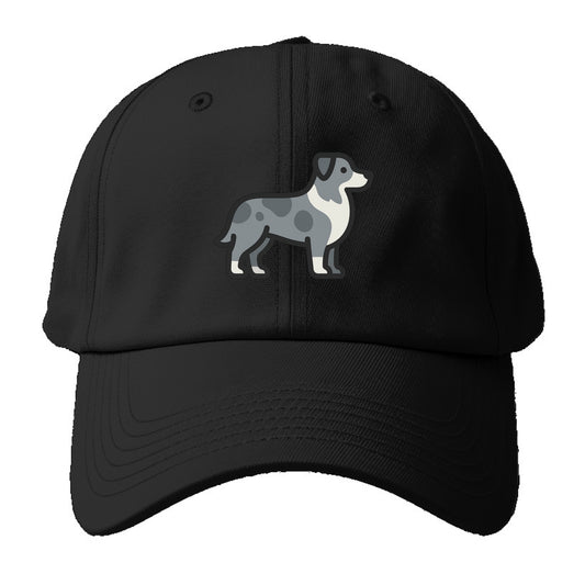 Australian Shepherd - Blue merle flat side profile - Baseball Cap For Big Heads - Black