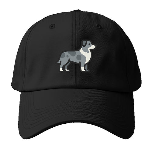 Australian Shepherd - Blue merle flat side profile - Baseball Cap For Big Heads