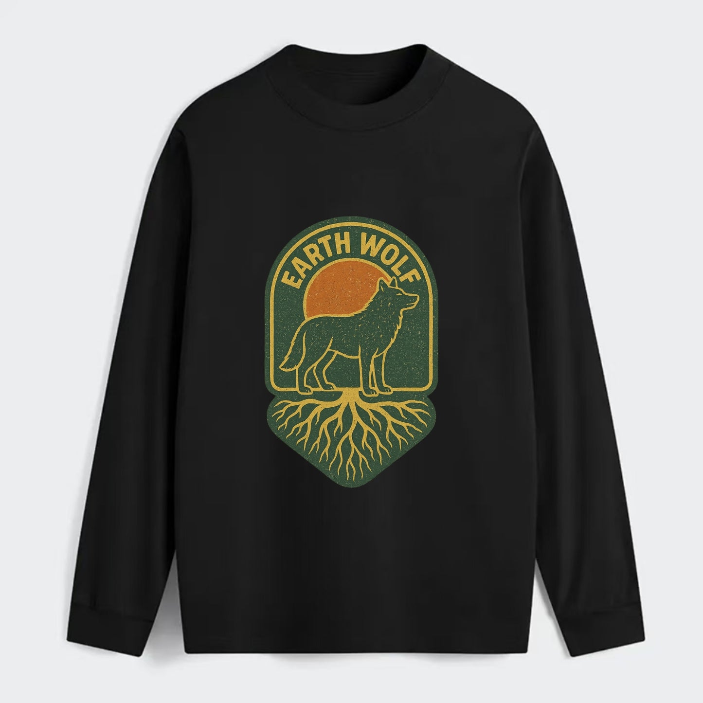 Earth Wolf Roots  - Classic Long Sleeve Shirt - Black