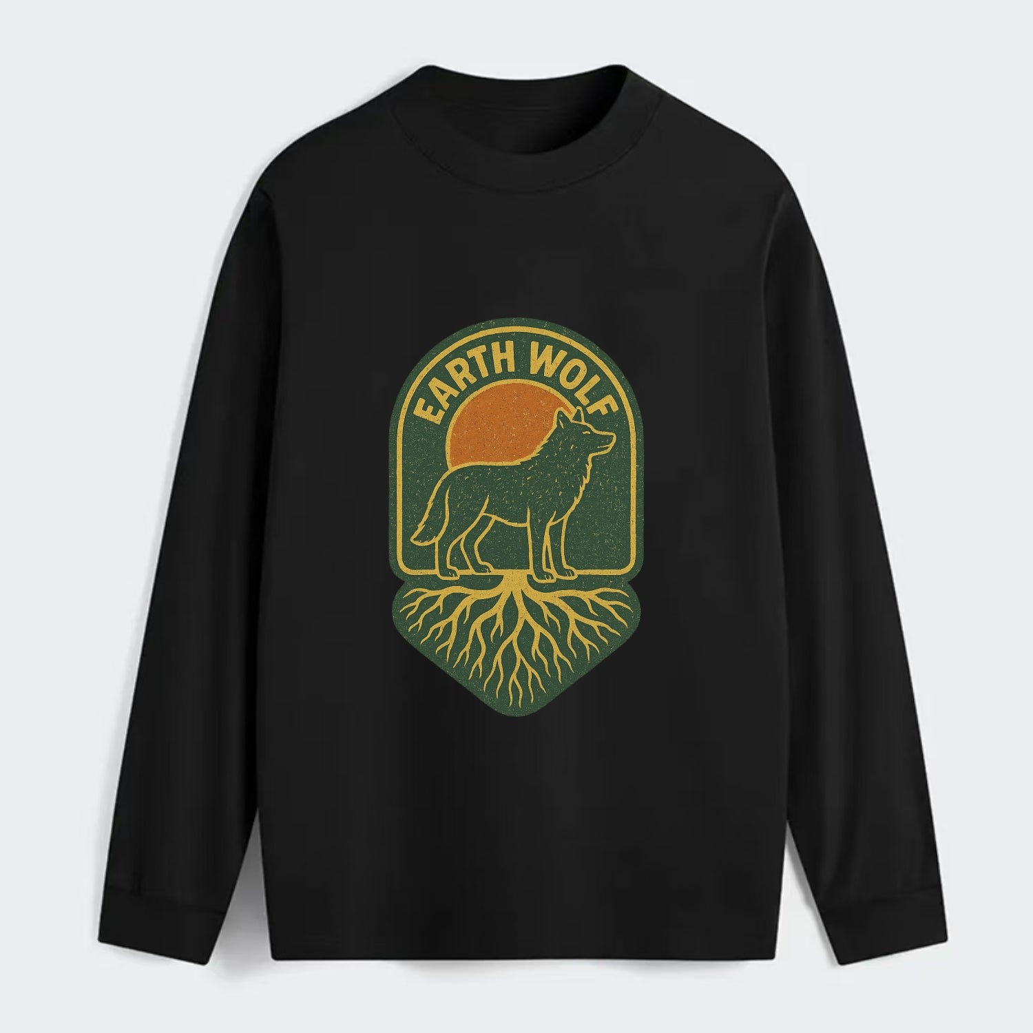 Earth Wolf Roots  - Classic Long Sleeve Shirt - Black