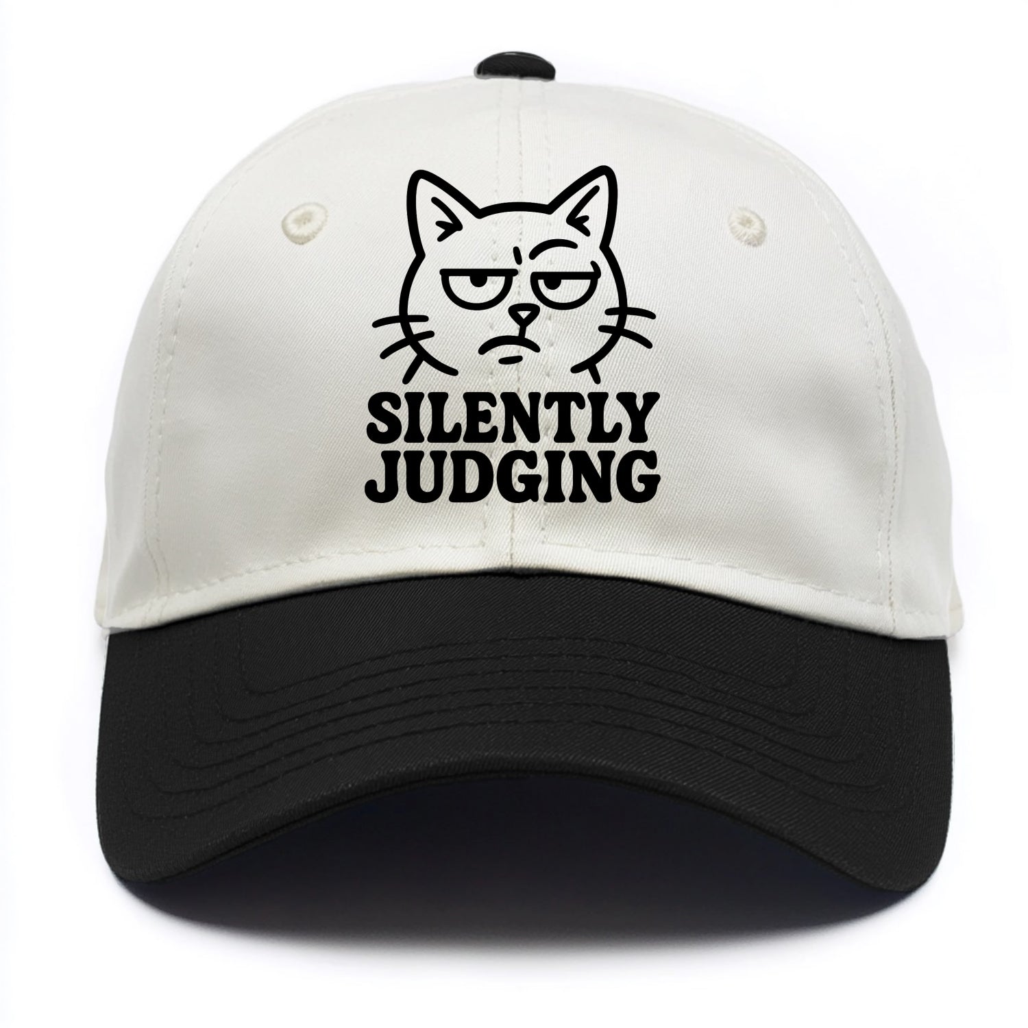 Sassy Side-Eye Cat - Two Tone Cap - Black