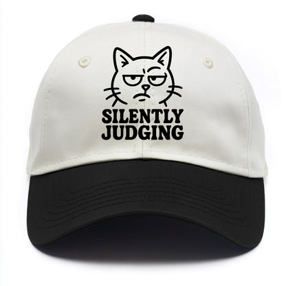 Sassy Side-Eye Cat - Two Tone Cap - Black