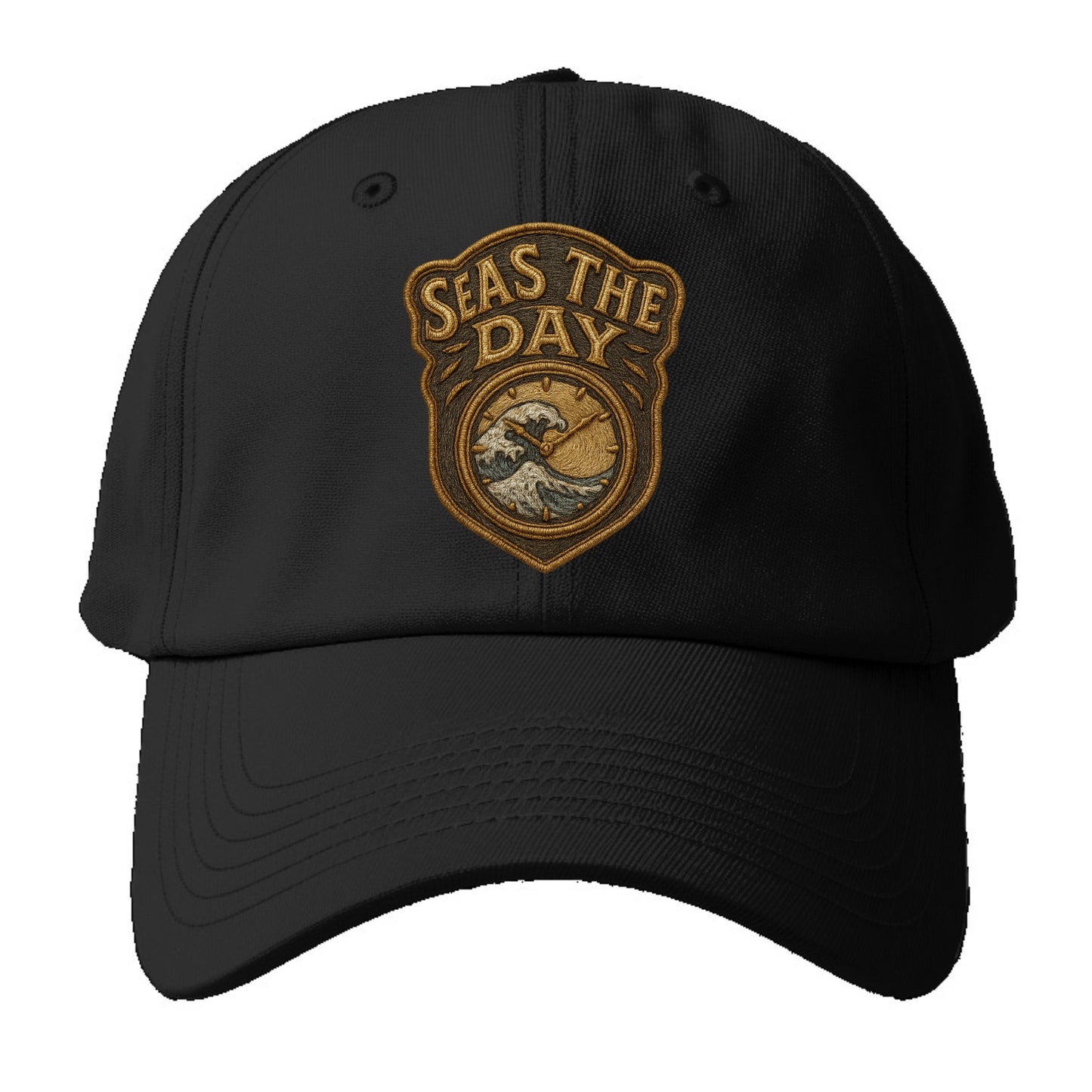 Seas The Day  - Baseball Cap For Big Heads - Black