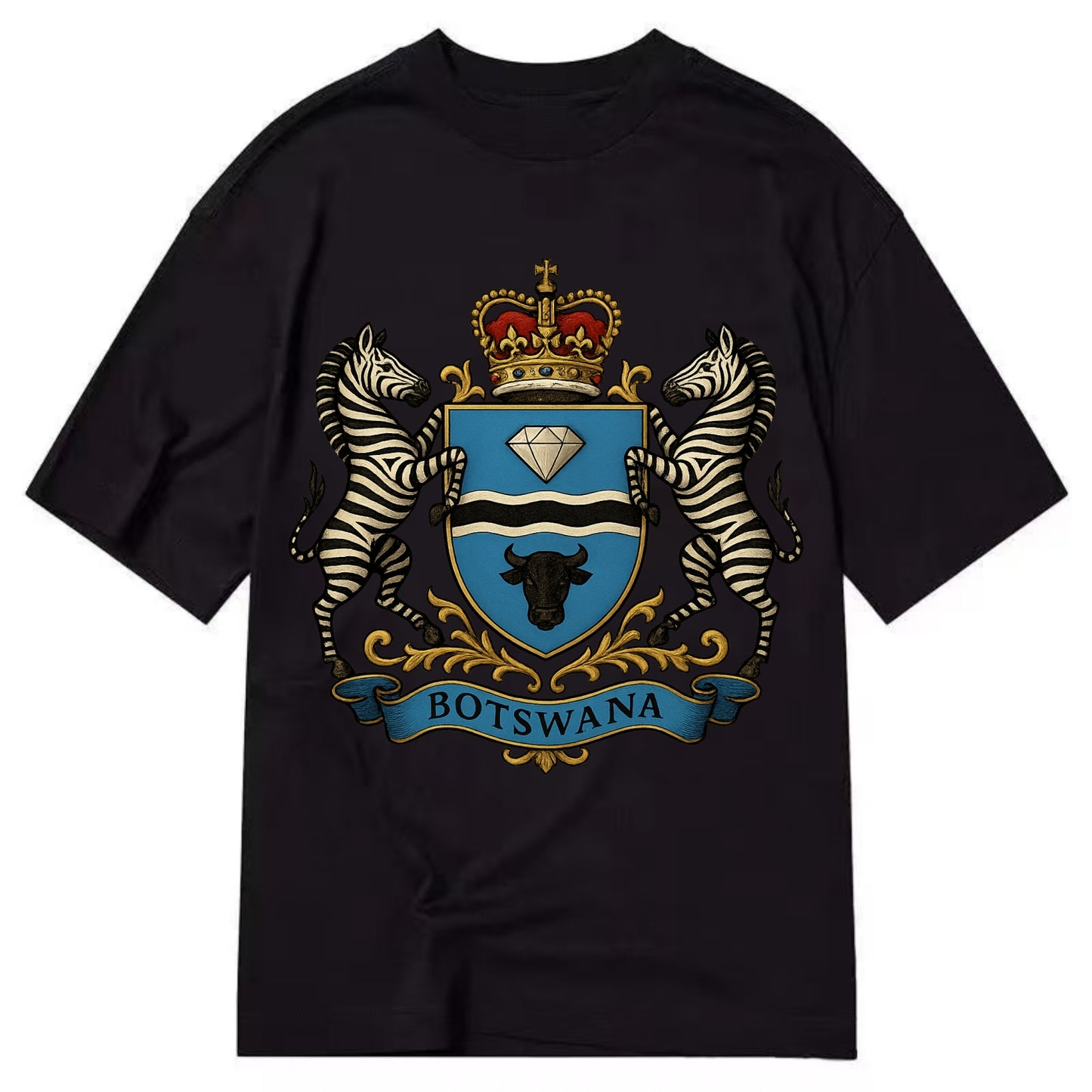 Botswana Heritage Badge  - Classic T-shirt - Black