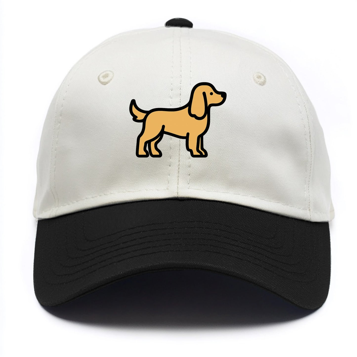 Cocker Spaniel - Golden colored flat side profile - Two Tone Cap - Black