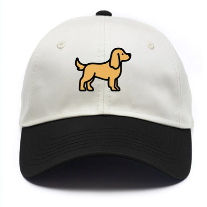 Cocker Spaniel - Golden colored flat side profile - Two Tone Cap - Black