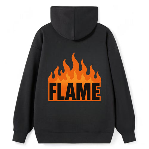Bold typography design - FLAME - burning bright, passionate - Classic Pullover Hoodie
