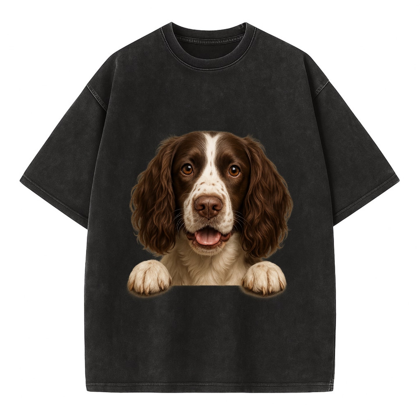 English Springer Spaniel  - Vintage T-shirt - Black