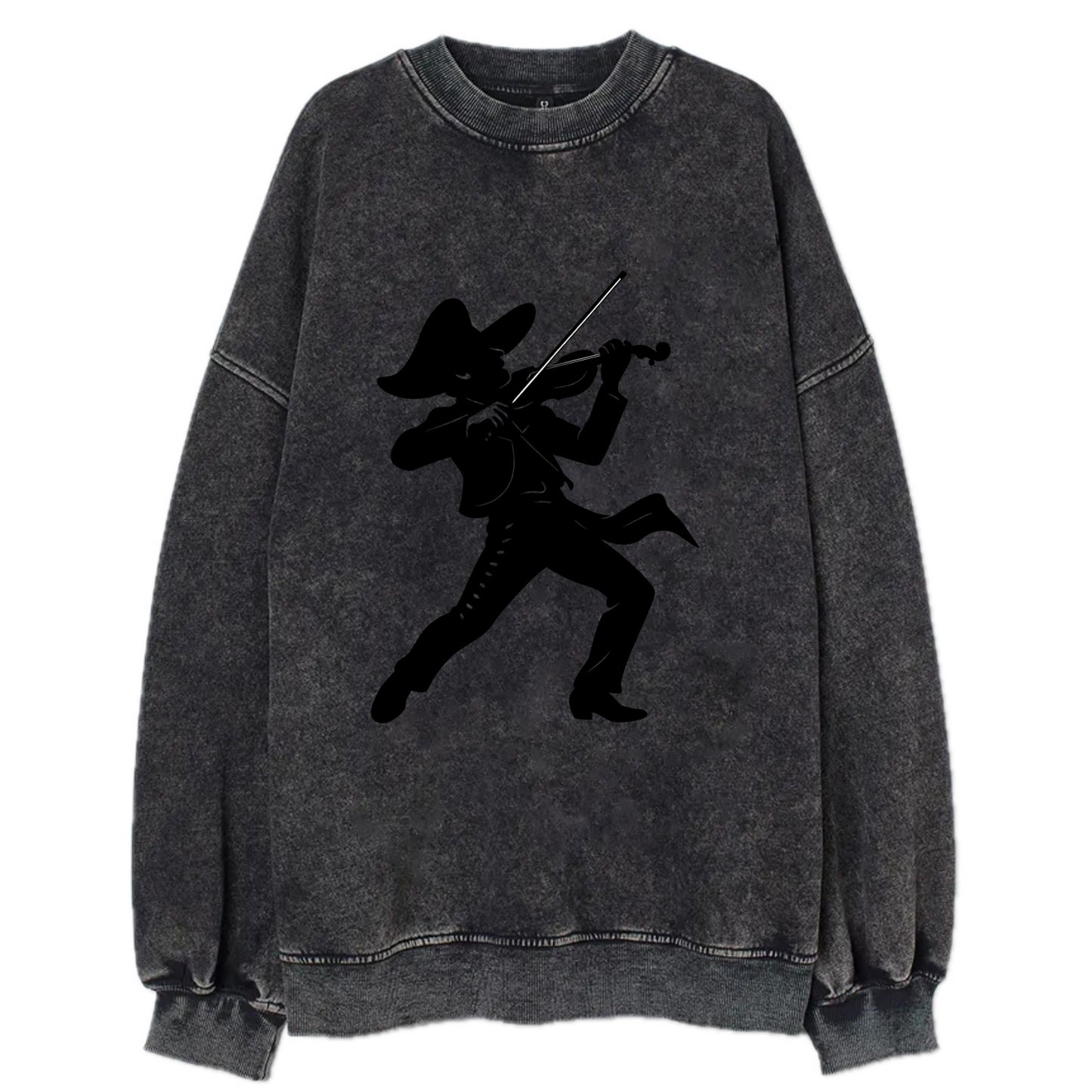 Mariachi violinist passionate performance - Vintage Sweatshirt - Black