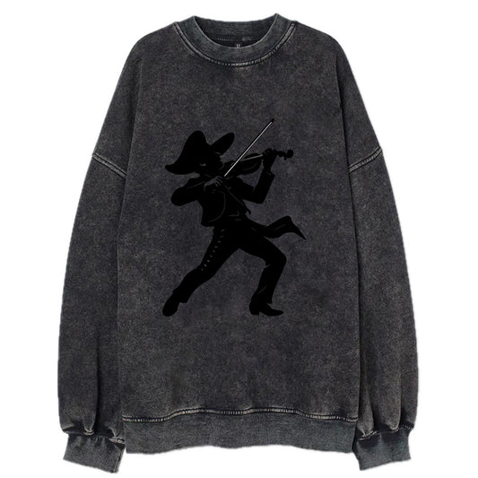 Mariachi violinist passionate performance - Vintage Sweatshirt - Black