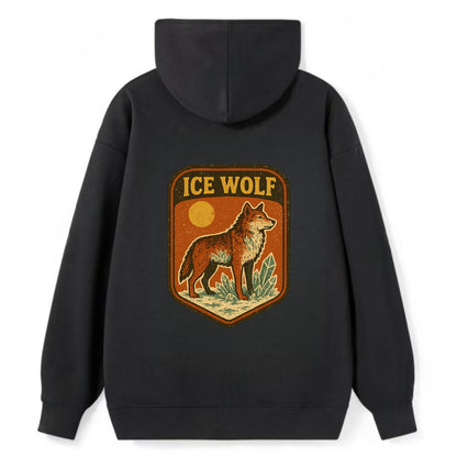 Ice Wolf Crystal  - Classic Pullover Hoodie - Black