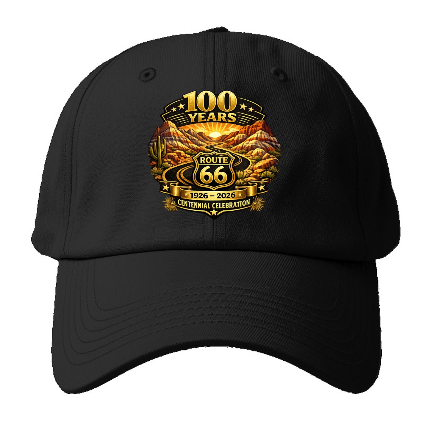 PAINTED DESERT | Colorful desert landscape | Route 66 winding through | Natural - Baseball Cap - Black