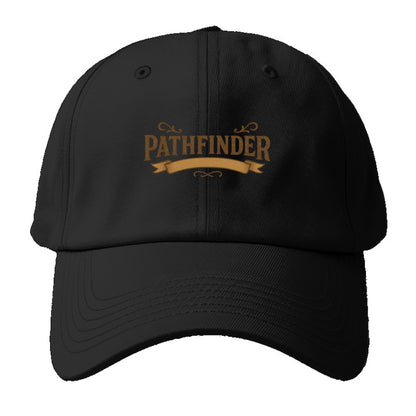 Bold typography design - "PATHFINDER" - finding the way, leading others - Baseball Cap For Big Heads - Black