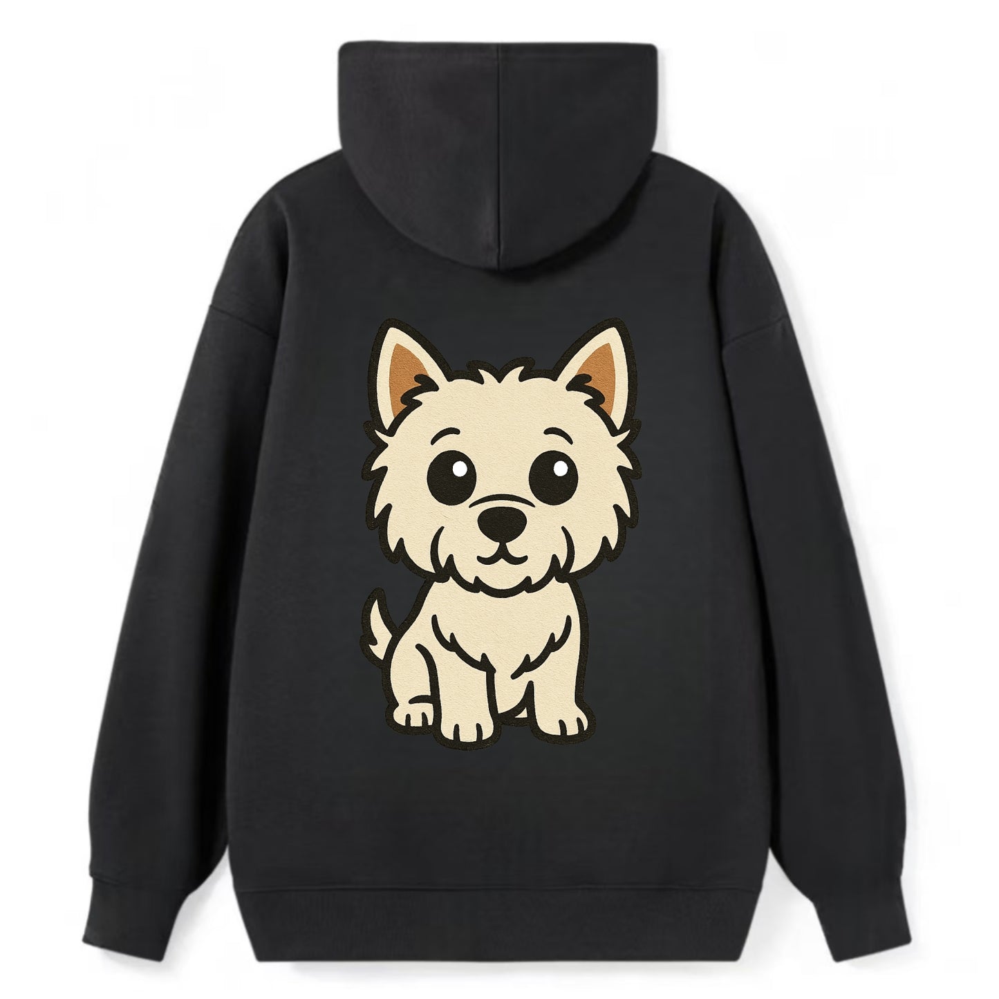 West Highland White Terrier - Alert standing pose - Classic Pullover Hoodie - Black