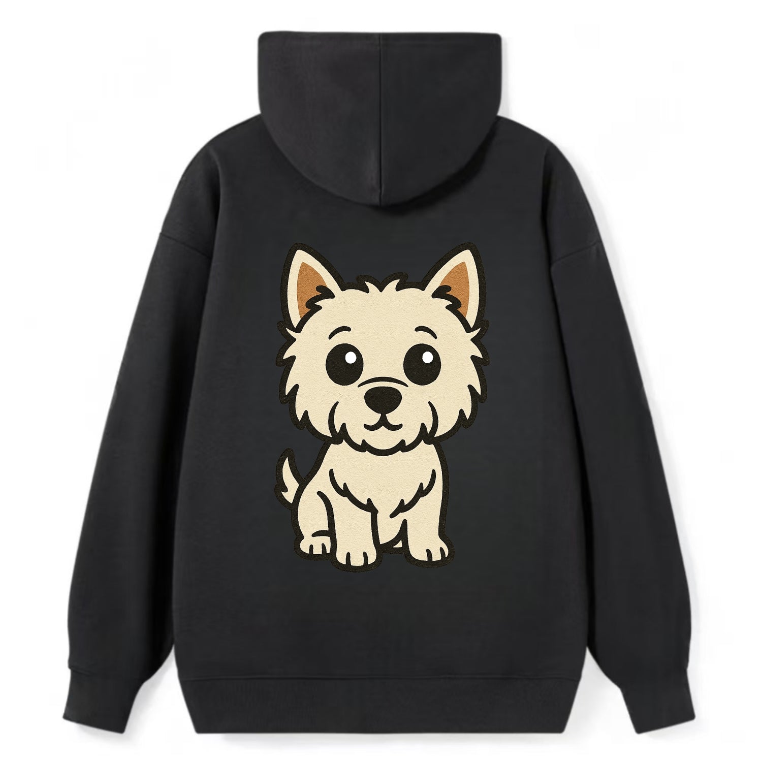 West Highland White Terrier - Alert standing pose - Classic Pullover Hoodie - Black