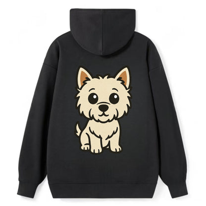 West Highland White Terrier - Alert standing pose - Classic Pullover Hoodie - Black