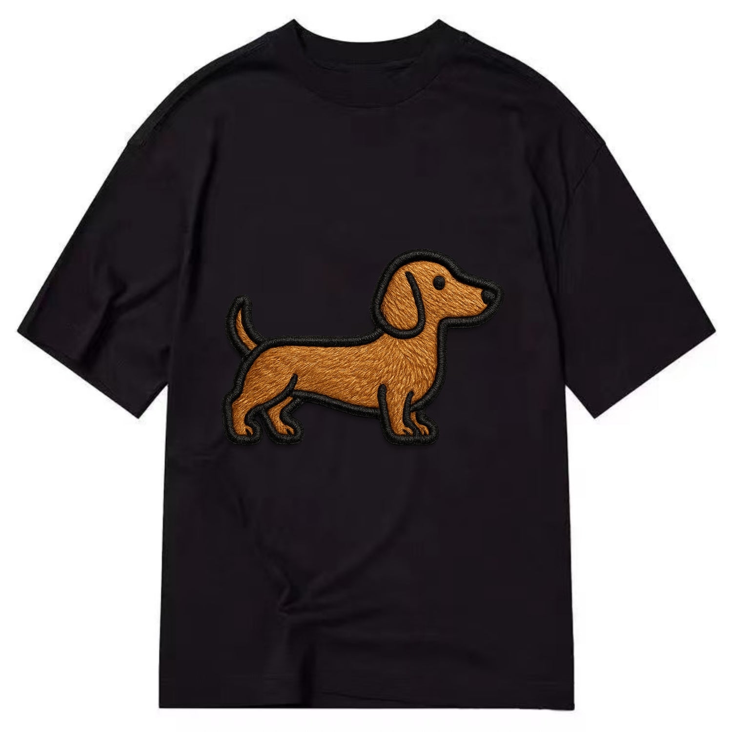 Dachshund - Modern elongated silhouette - Classic T-shirt - Black