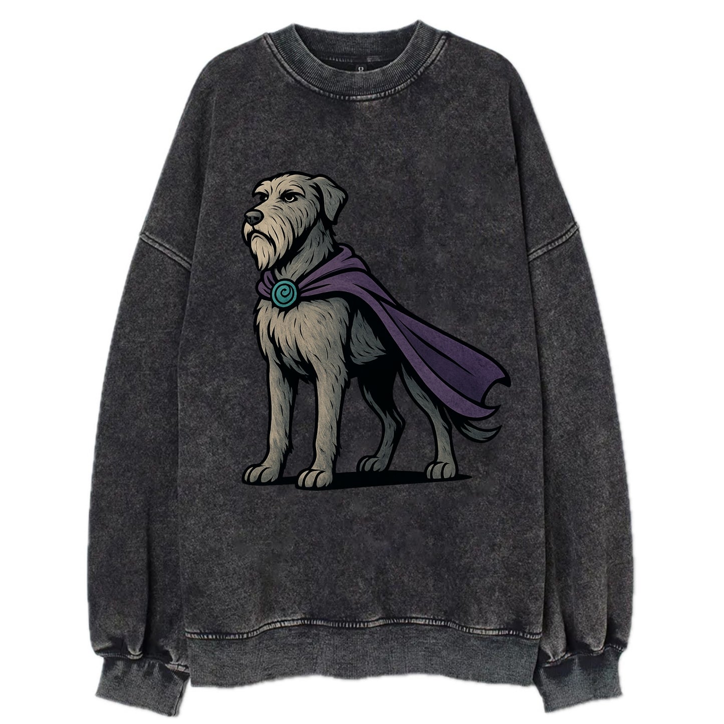 Irish Wolfhound Mystic Hero  - Vintage Sweatshirt - Black