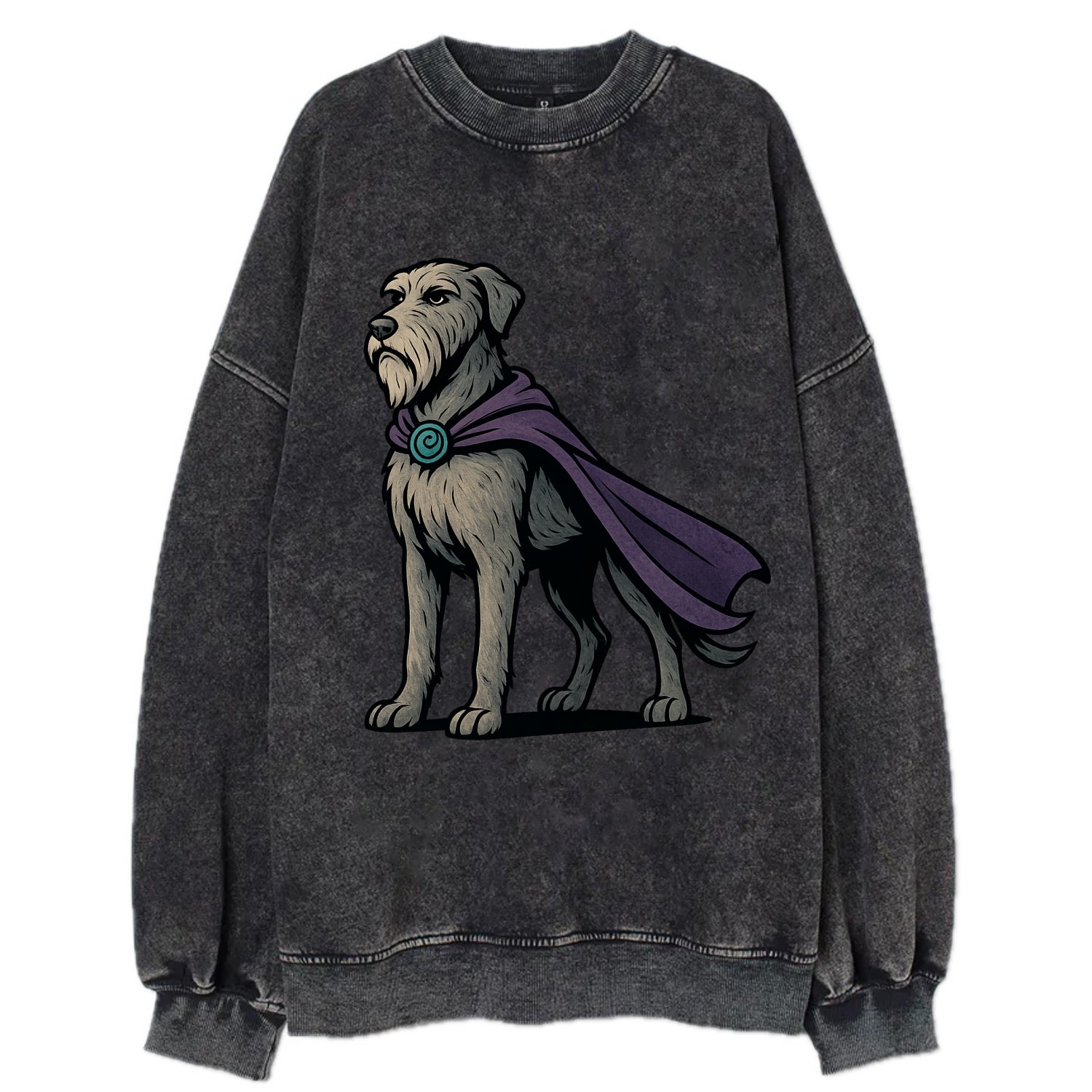 Irish Wolfhound Mystic Hero  - Vintage Sweatshirt - Black