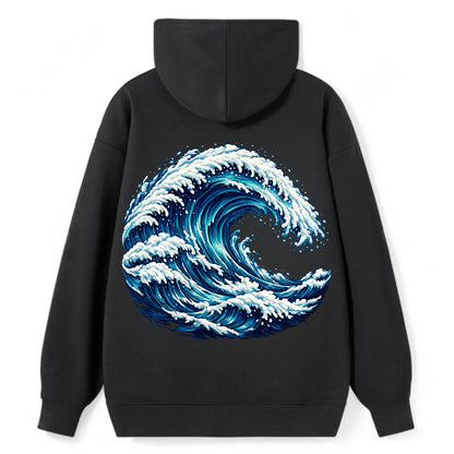Ocean Wave - Classic Pullover Hoodie - Black