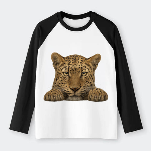 Leopard  - Raglan Long Sleeve T-Shirt
