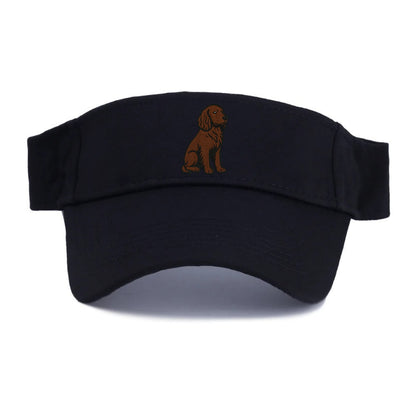 Field Spaniel - Liver colored embroidered sitting design - Visor - Black