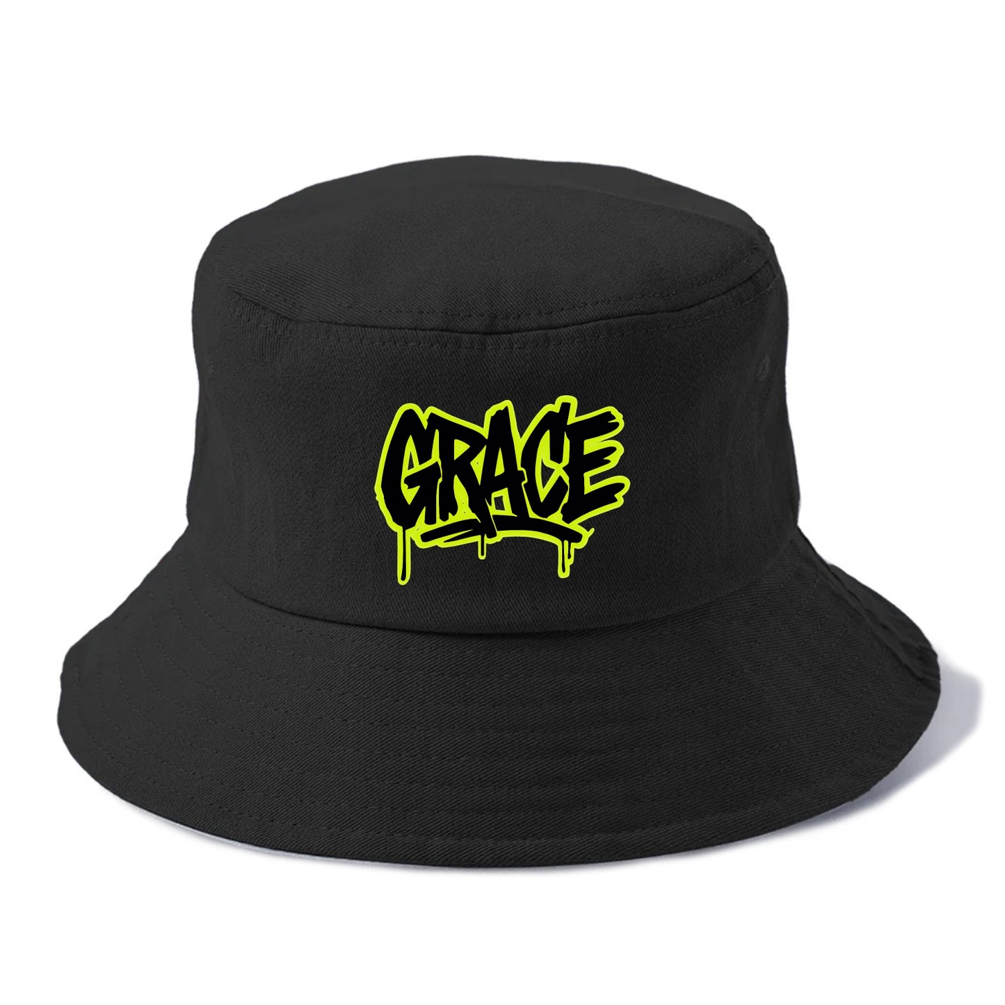 Bold typography design - "GRACE" - elegance under pressure, divine favor - Bucket Hat - Black