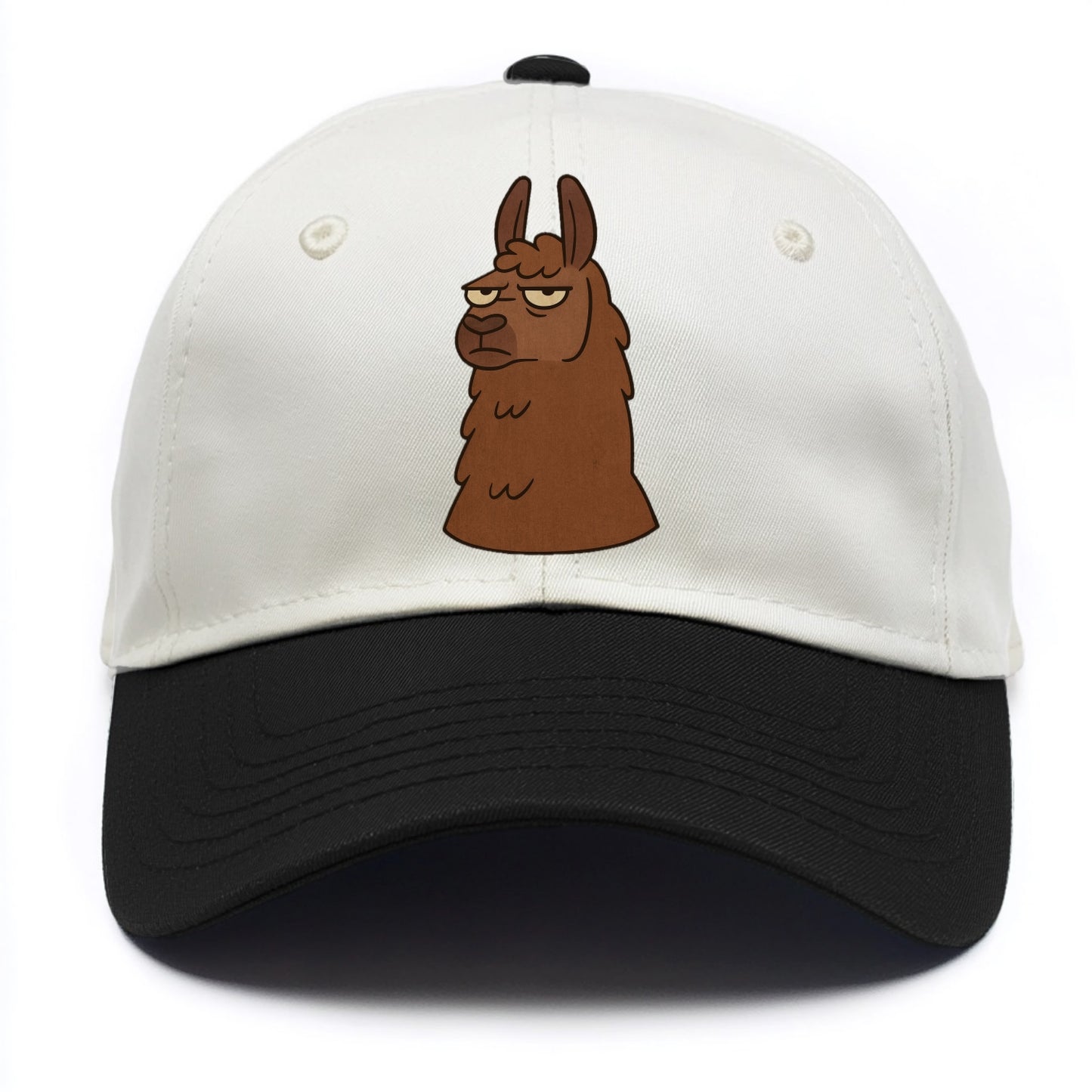 The Llama Judging Silently - Two Tone Cap - Black