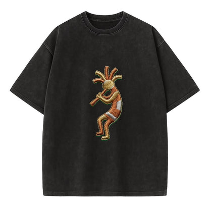 Kokopelli - Vintage T-shirt - Black