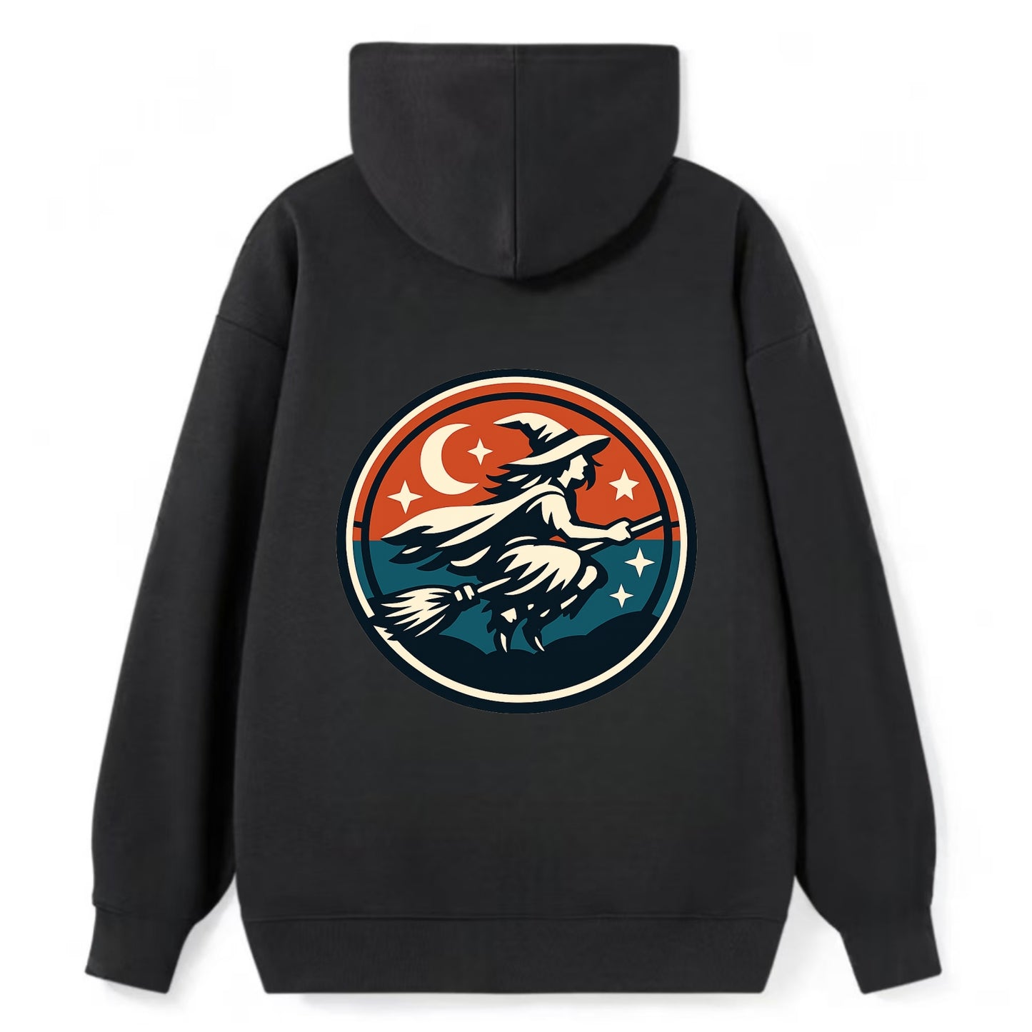 Mystic Night Witch Emblem - Classic Pullover Hoodie - Black