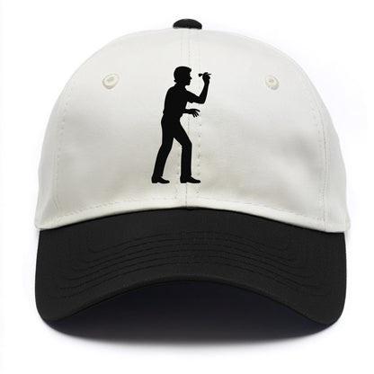 Darts player in throwing stance - Two Tone Cap - Black