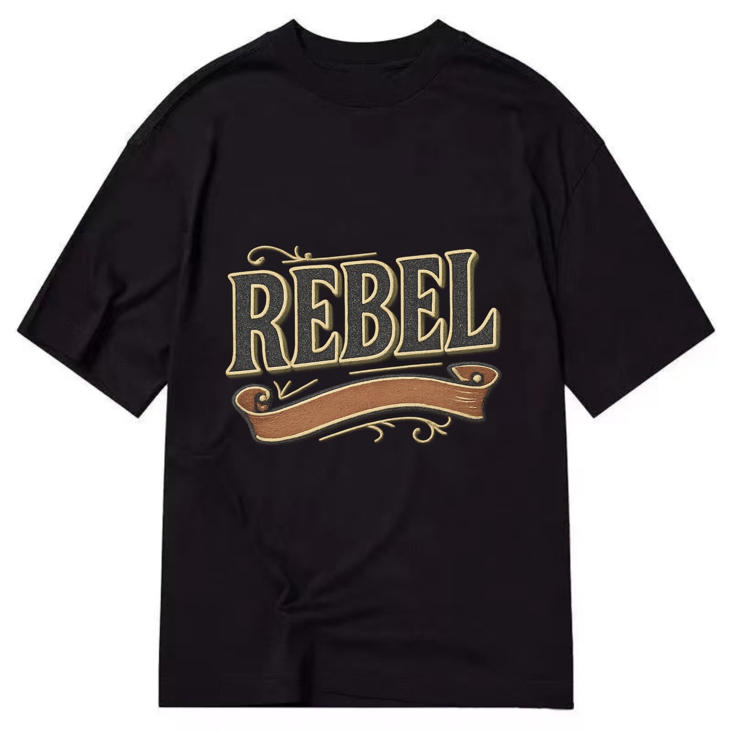 Bold typography design - "REBEL" - nonconformist, rule breaker, independent - Classic T-shirt - Black