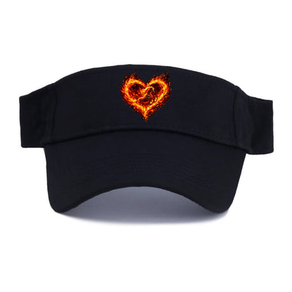 HEART OF FIRE | Flaming heart with horse silhouette inside | Passion embodied | Love and - Visor - Black