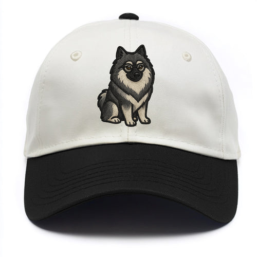 Keeshond - Gray and black spectacles embroidered design - Two Tone Cap