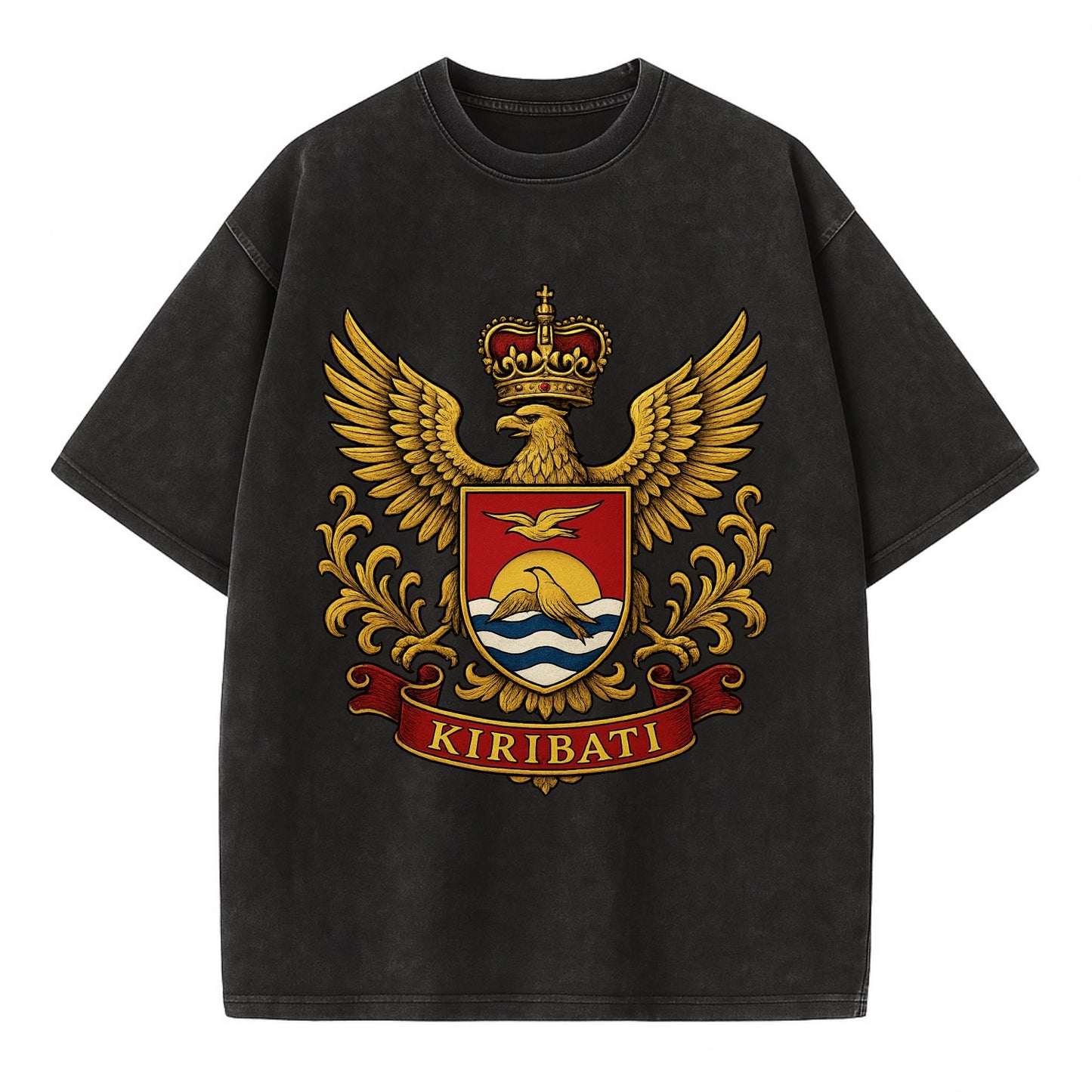 Kiribati Heritage Badge  - Vintage T-shirt - Black