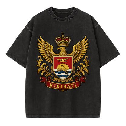 Kiribati Heritage Badge  - Vintage T-shirt - Black