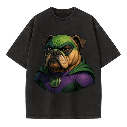 Bulldog Strong Hero  - Vintage T-shirt - Black