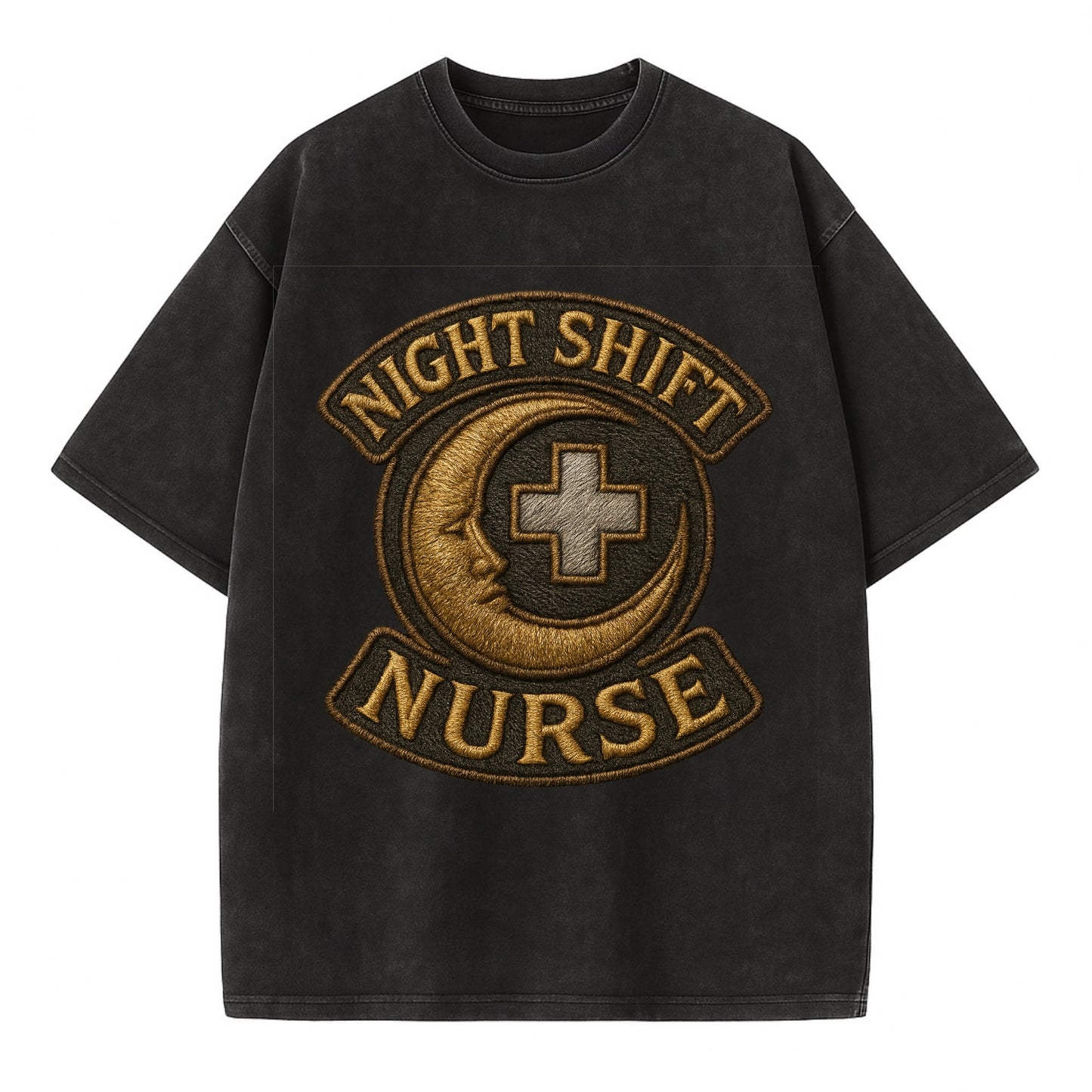 Night Shift Nurse  - Vintage T-shirt - Black