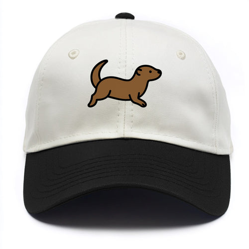 Otter - Brown sleek swimming pose flat side profile - Two Tone Cap