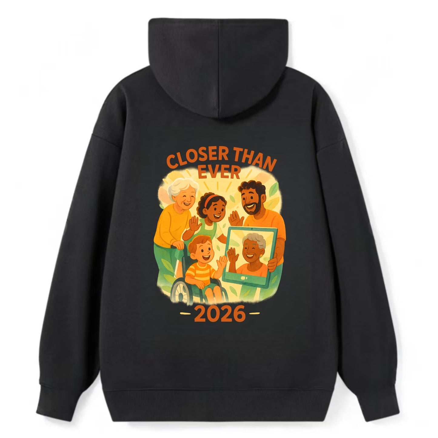 Technology bringing distant families together - "Closer Than Ever" - - Classic Pullover Hoodie - Black