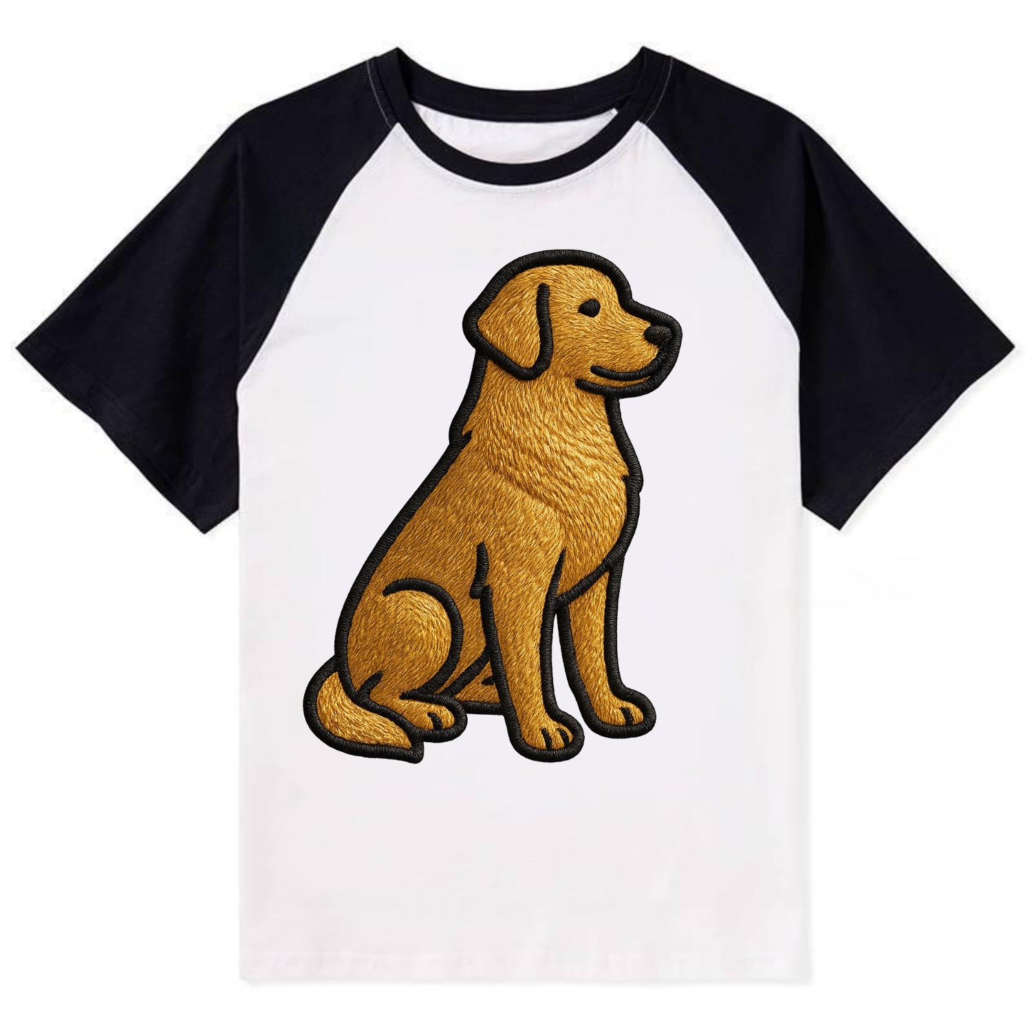 Golden Retriever - Contemporary geometri - Contrast Raglan T-shirt - Black