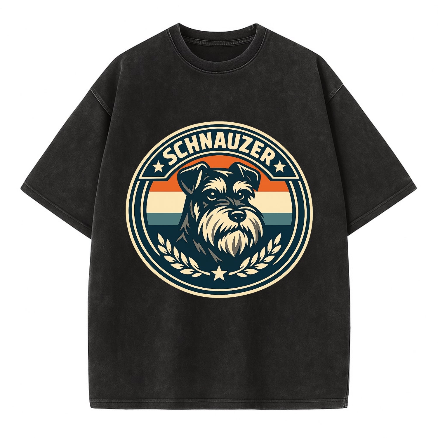 Noble Schnauzer Emblem - Vintage T-shirt - Black
