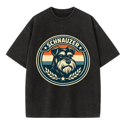 Noble Schnauzer Emblem - Vintage T-shirt - Black
