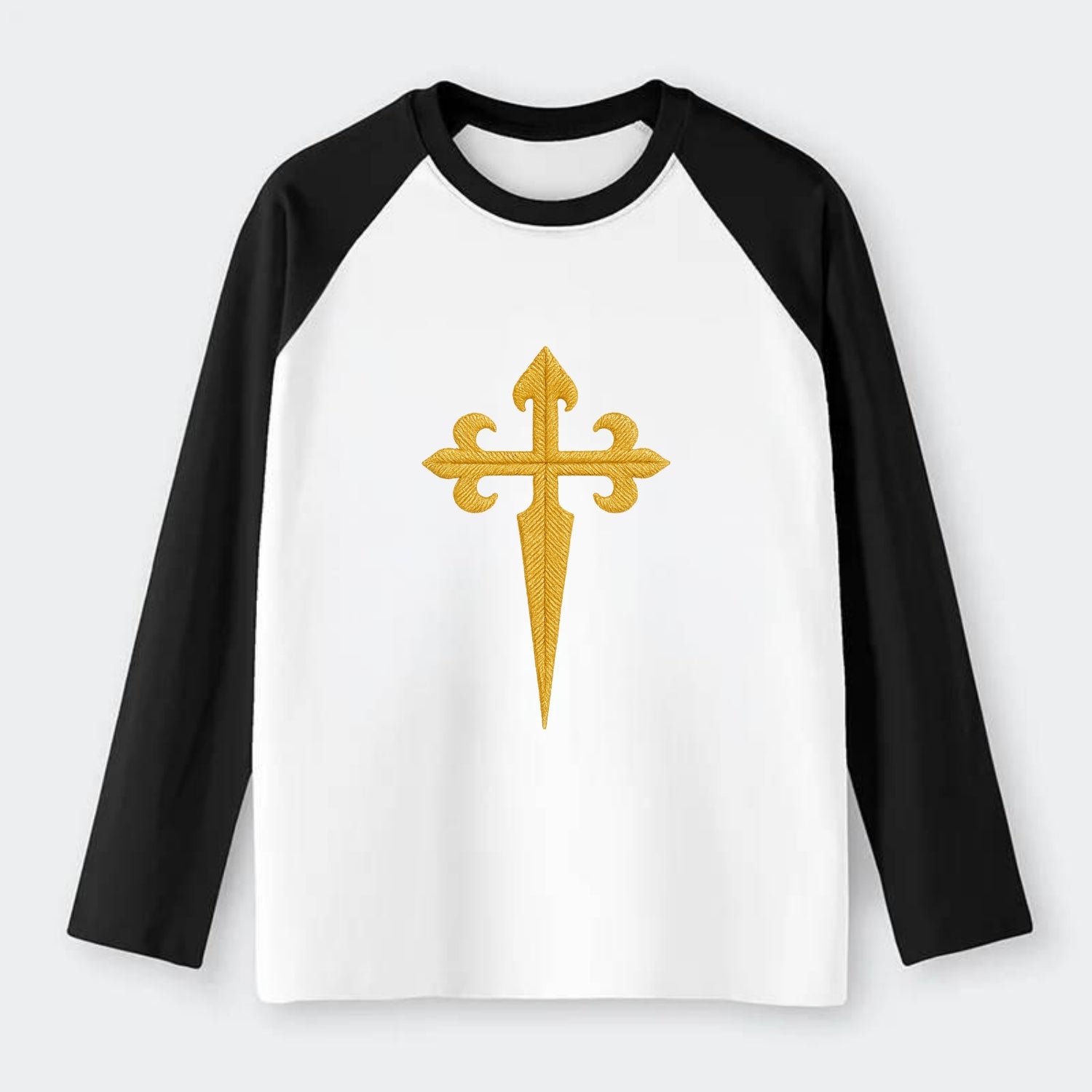 Order Of Santiago Cross - Raglan Long Sleeve T-Shirt - Black