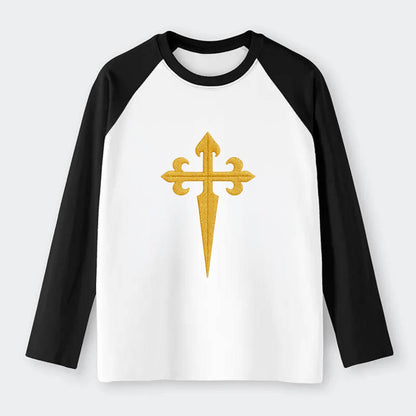 Order Of Santiago Cross - Raglan Long Sleeve T-Shirt - Black