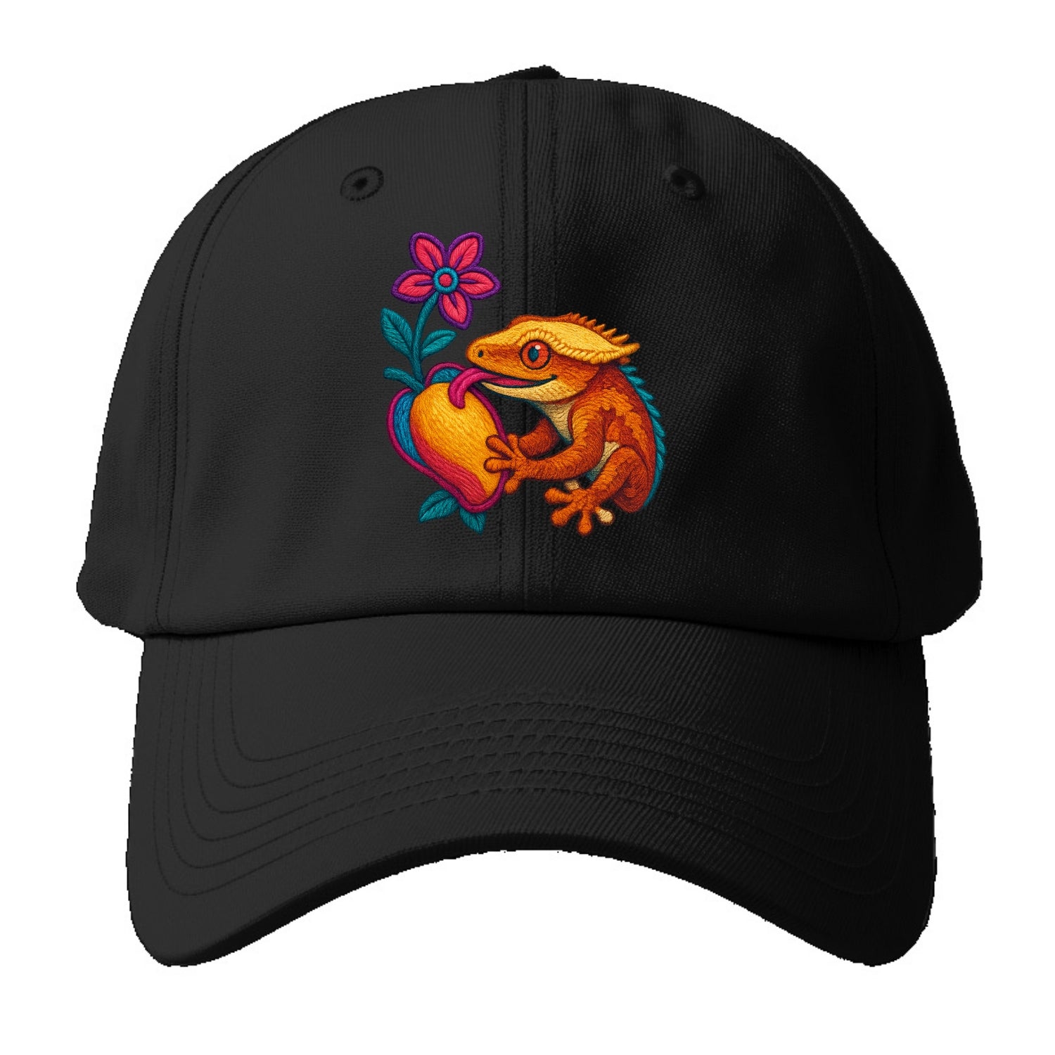 Crested Gecko - Baseball Cap - Black