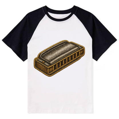 Harmonica  - Contrast Raglan T-shirt - Black