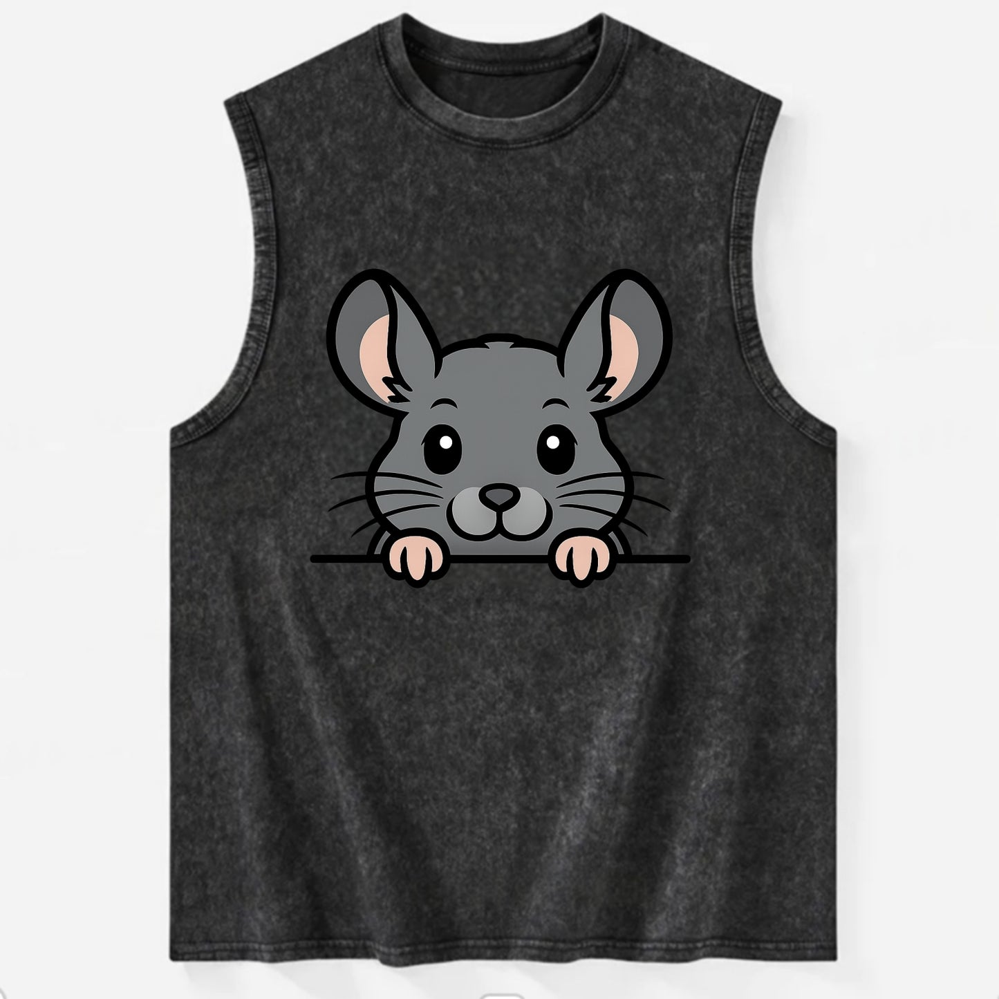 Chinchilla  - Vintage Washed Tank - Black