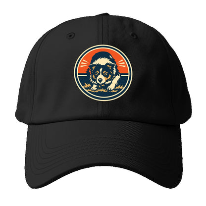Focused Border Collie Emblem - Baseball Cap - Black