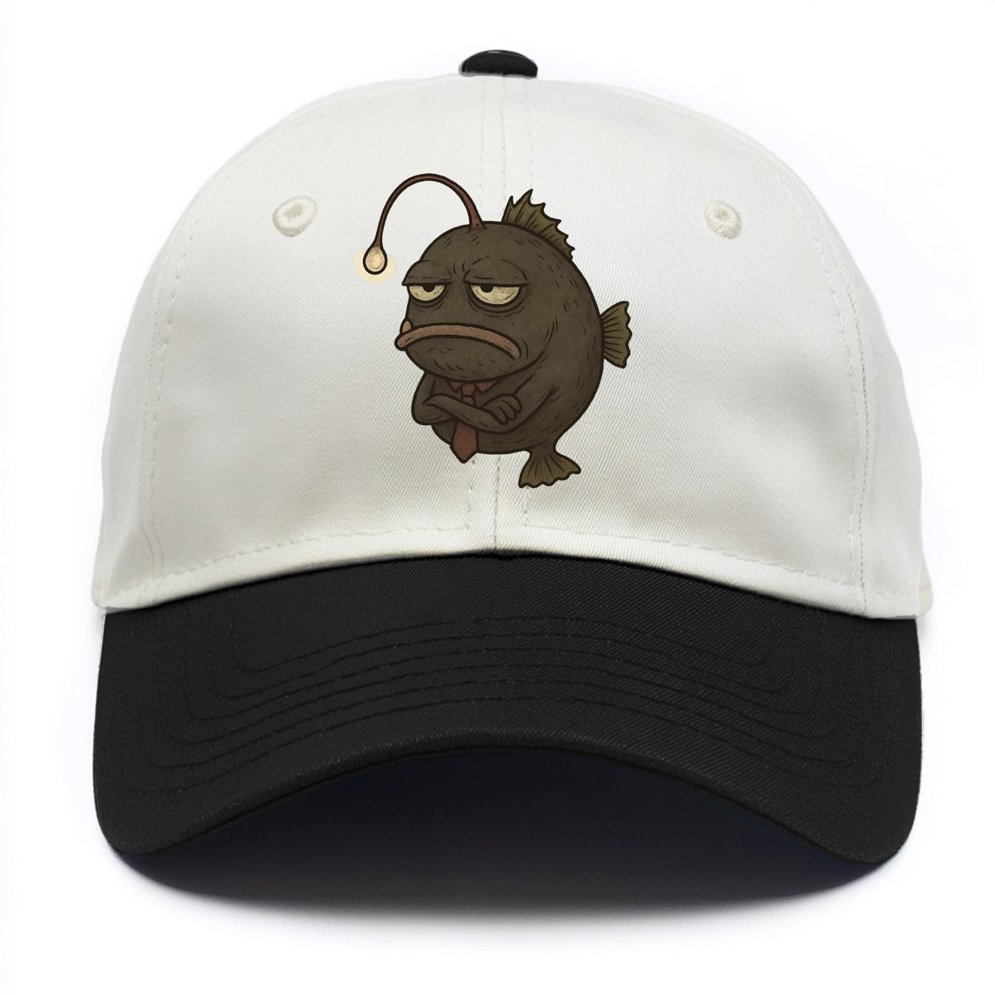 THE ANGLERFISH LURES DISAPPOINTMENT | Dark gray anglerfish with dim light - Two Tone Cap - Black